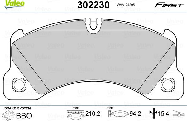 Valeo 302230 - Bremžu uzliku kompl., Disku bremzes ps1.lv