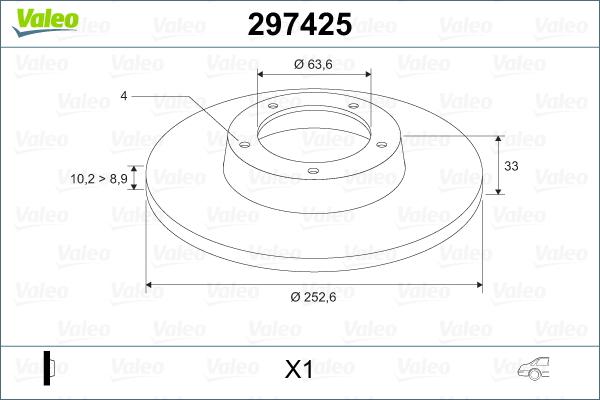 Valeo 297425 - Bremžu diski ps1.lv