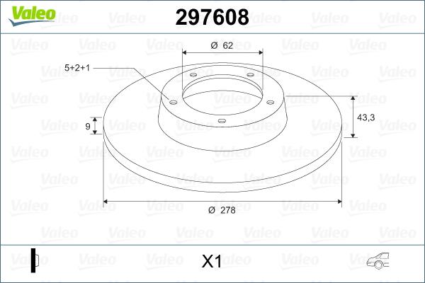 Valeo 297608 - Bremžu diski ps1.lv