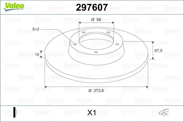 Valeo 297607 - Bremžu diski ps1.lv