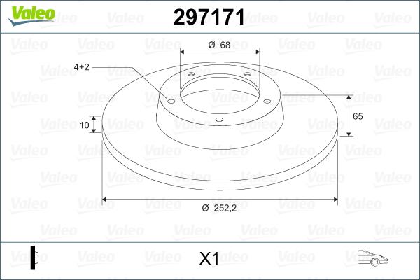 Valeo 297171 - Bremžu diski ps1.lv