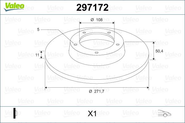 Valeo 297172 - Bremžu diski ps1.lv