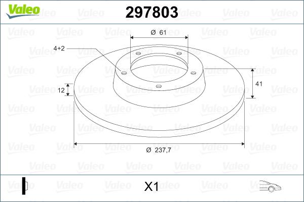 Valeo 297803 - Bremžu diski ps1.lv