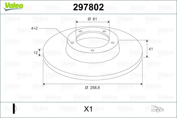 Valeo 297802 - Bremžu diski ps1.lv