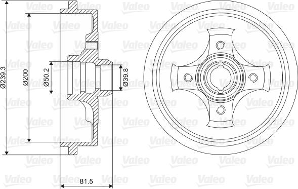 Valeo 237049 - Bremžu trumulis ps1.lv