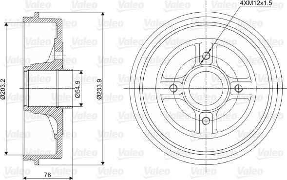 Valeo 237003 - Bremžu trumulis ps1.lv