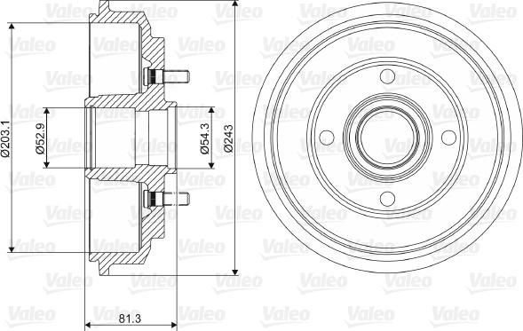 Valeo 237088 - Bremžu trumulis ps1.lv