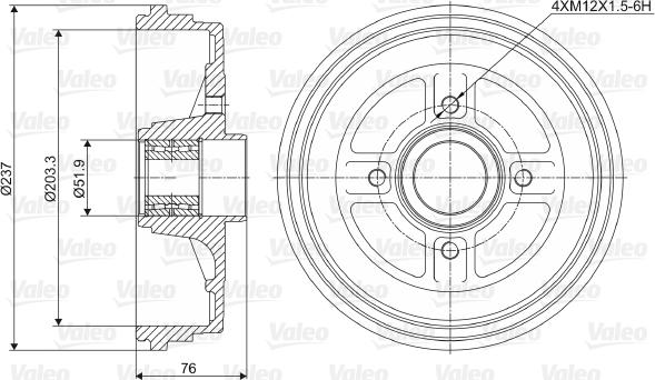 Valeo 237034 - Bremžu trumulis ps1.lv