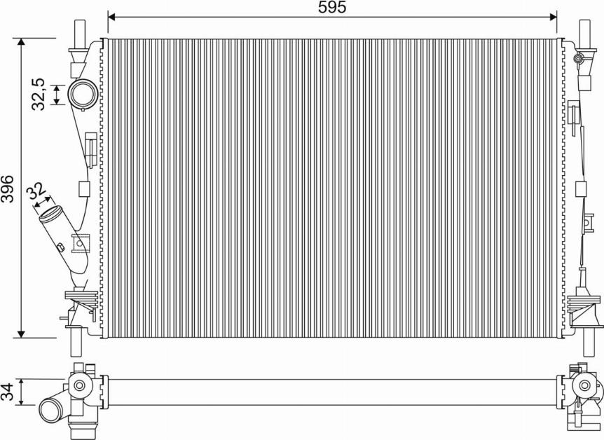 Valeo 701950 - Radiators, Motora dzesēšanas sistēma ps1.lv