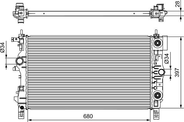 Valeo 701541 - Radiators, Motora dzesēšanas sistēma ps1.lv