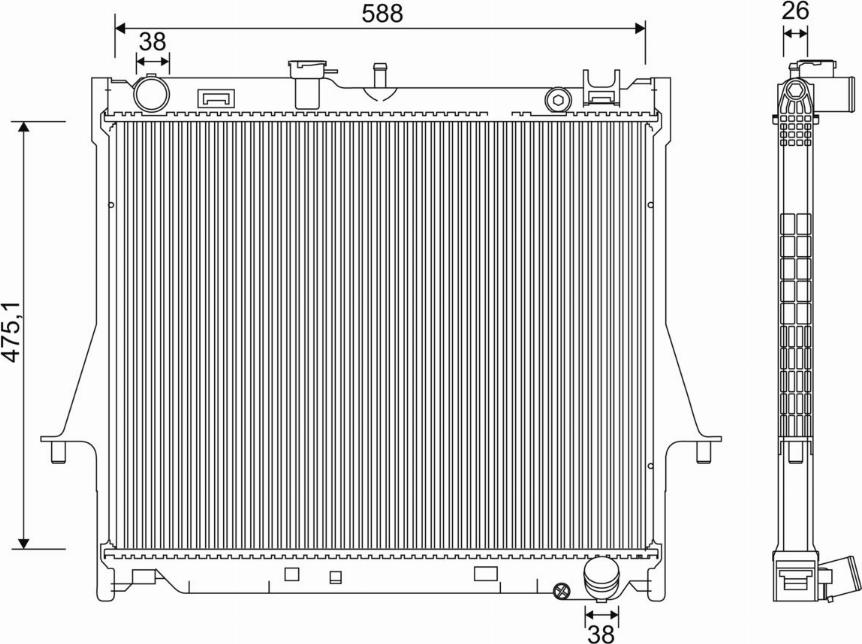 Valeo 701231 - Radiators, Motora dzesēšanas sistēma ps1.lv