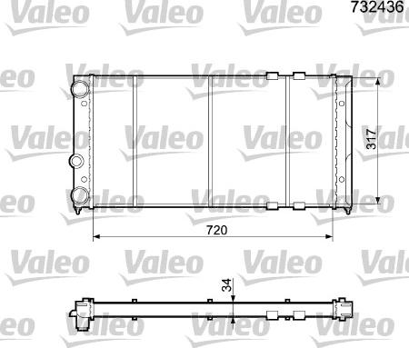 Valeo 732436 - Radiators, Motora dzesēšanas sistēma ps1.lv