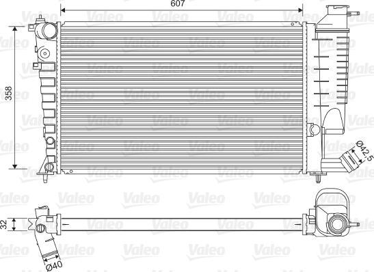 Valeo 732520 - Radiators, Motora dzesēšanas sistēma ps1.lv