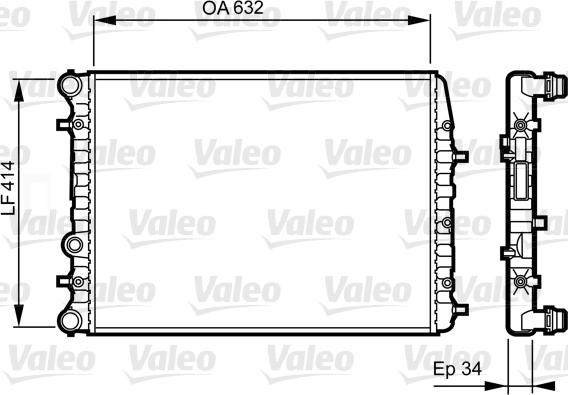 Valeo 732864 - Radiators, Motora dzesēšanas sistēma ps1.lv