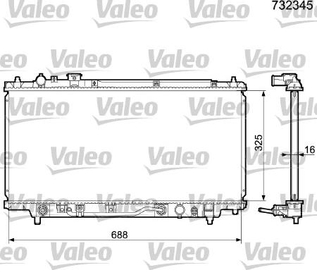 Valeo 732345 - Radiators, Motora dzesēšanas sistēma ps1.lv