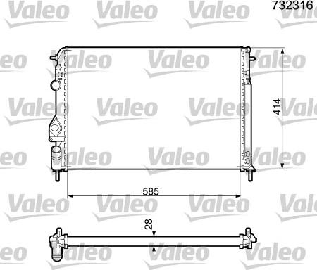 Valeo 732316 - Radiators, Motora dzesēšanas sistēma ps1.lv