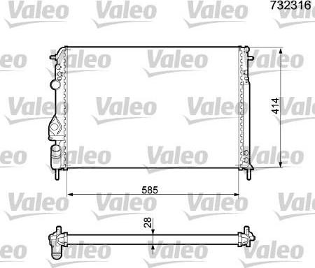 Valeo 732316 - Radiators, Motora dzesēšanas sistēma ps1.lv