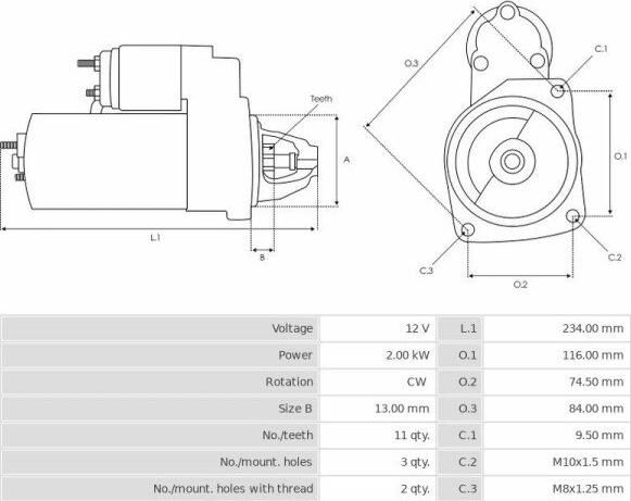 Valeo ESW20E11 - Starteris ps1.lv