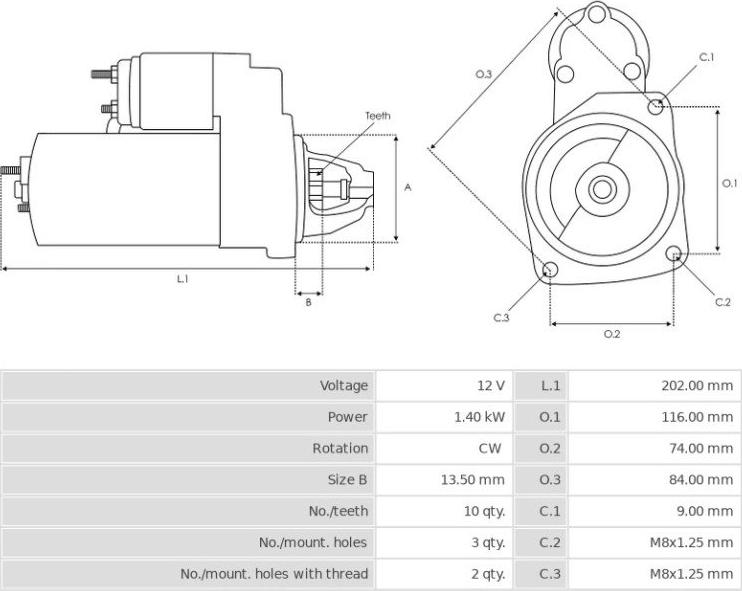 Valeo TS14E11 - Starteris ps1.lv