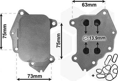 Van Wezel 40003396 - Eļļas radiators, Motoreļļa ps1.lv