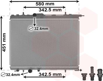 Van Wezel 40002001 - Radiators, Motora dzesēšanas sistēma ps1.lv