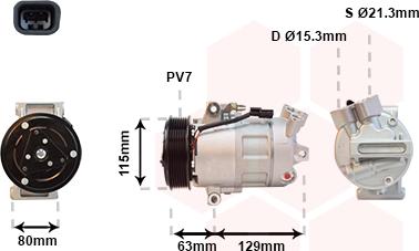 Van Wezel 4300K384 - Kompresors, Gaisa kond. sistēma ps1.lv