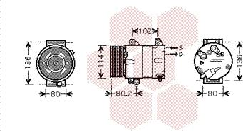 Van Wezel 4300K381 - Kompresors, Gaisa kond. sistēma ps1.lv