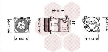 Van Wezel 5900K059 - Kompresors, Gaisa kond. sistēma ps1.lv