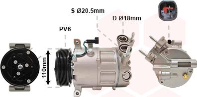 Van Wezel 5900K192 - Kompresors, Gaisa kond. sistēma ps1.lv