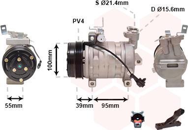 Van Wezel 5100K085 - Kompresors, Gaisa kond. sistēma ps1.lv