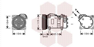 Van Wezel 5800K281 - Kompresors, Gaisa kond. sistēma ps1.lv