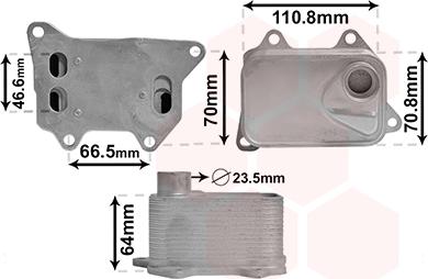 Van Wezel 58013704 - Eļļas radiators, Motoreļļa ps1.lv