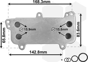 Van Wezel 58013707 - Eļļas radiators, Motoreļļa ps1.lv