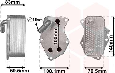 Van Wezel 58013712 - Eļļas radiators, Motoreļļa ps1.lv