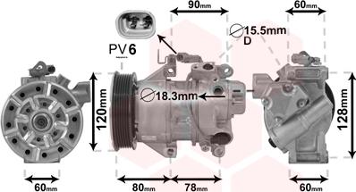 Van Wezel 5300K656 - Kompresors, Gaisa kond. sistēma ps1.lv