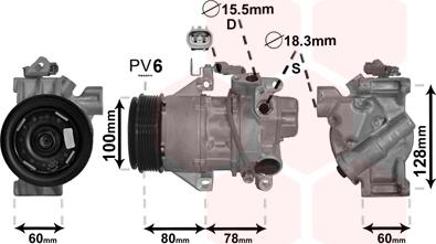 Van Wezel 5300K618 - Kompresors, Gaisa kond. sistēma ps1.lv