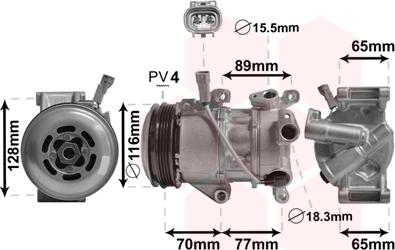 Van Wezel 5300K687 - Kompresors, Gaisa kond. sistēma ps1.lv