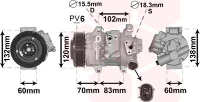 Van Wezel 5300K627 - Kompresors, Gaisa kond. sistēma ps1.lv