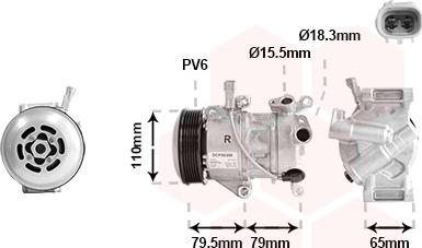 Van Wezel 5300K720 - Kompresors, Gaisa kond. sistēma ps1.lv