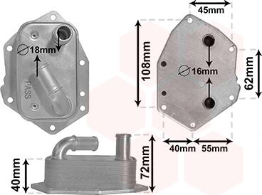 Van Wezel 09013704 - Eļļas radiators, Motoreļļa ps1.lv