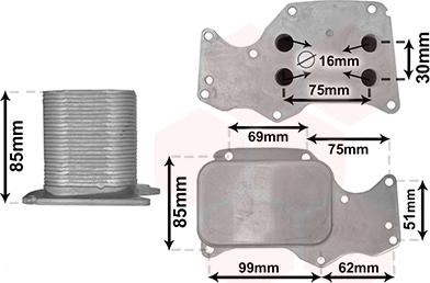 Van Wezel 06013705 - Eļļas radiators, Motoreļļa ps1.lv