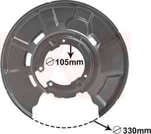 Van Wezel 0627373 - Dubļu sargs, Bremžu disks ps1.lv