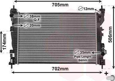 Van Wezel 01002119 - Radiators, Motora dzesēšanas sistēma ps1.lv