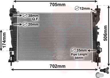 Van Wezel 01002120 - Radiators, Motora dzesēšanas sistēma ps1.lv