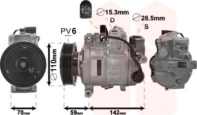 Van Wezel 0300K380 - Kompresors, Gaisa kond. sistēma ps1.lv