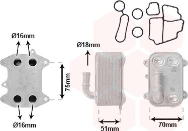 Van Wezel 03013723 - Eļļas radiators, Motoreļļa ps1.lv