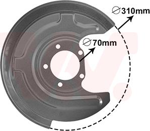 Van Wezel 0315374 - Dubļu sargs, Bremžu disks ps1.lv