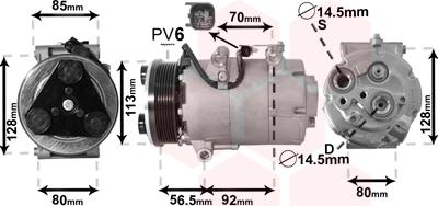 Van Wezel 1800K497 - Kompresors, Gaisa kond. sistēma ps1.lv