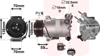 Van Wezel 1800K586 - Kompresors, Gaisa kond. sistēma ps1.lv