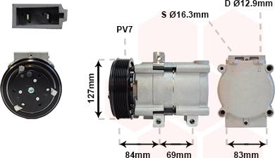 Van Wezel 1800K167 - Kompresors, Gaisa kond. sistēma ps1.lv